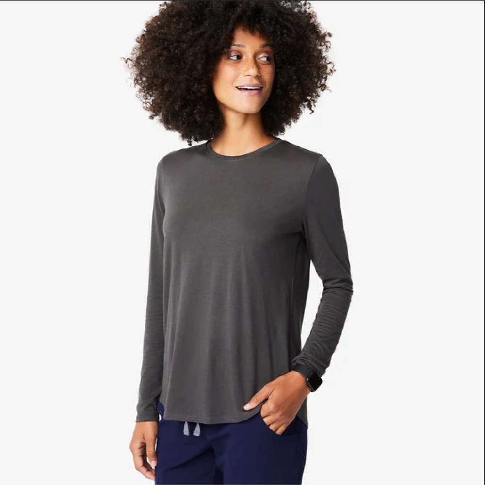 FIGS Charcoal Supersoft Longsleeve Underscrub